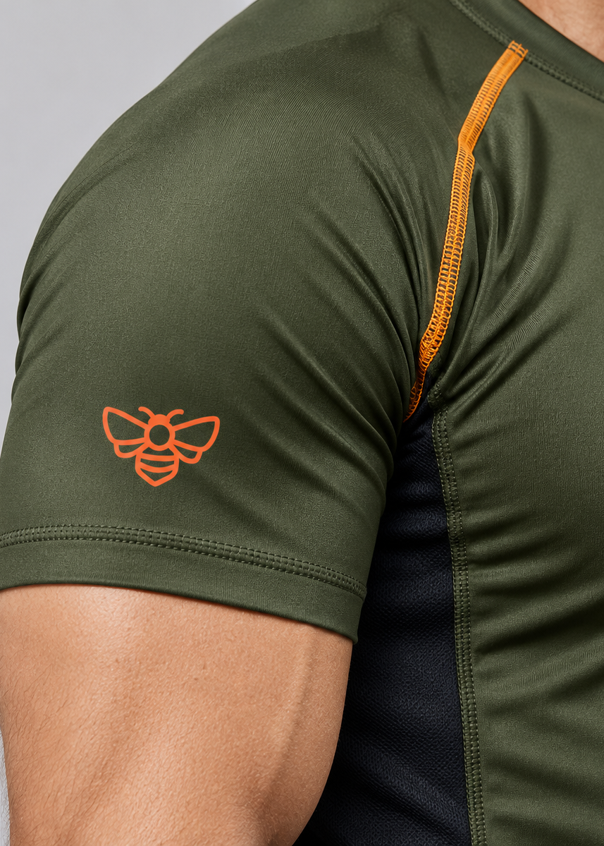 Beyond Human Olive Rash Guard